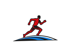 Obraz premium Runner in motion depicted in a minimalist logo design 