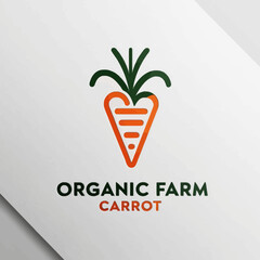 Orange carrot logo design on white background
