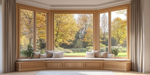 Fototapeta premium Serene Autumn Bay Window Seat