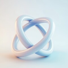 Abstract Sculptural Design in White and Light Blue Colors