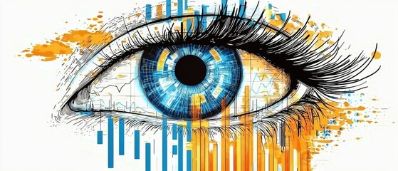 Abstract eye design featuring intricate iris details.