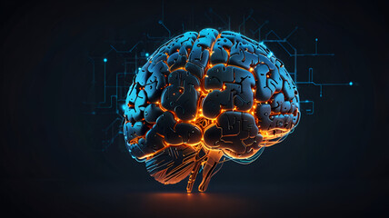 "AI brain with circuits and glowing neurons, tech sketch style"


