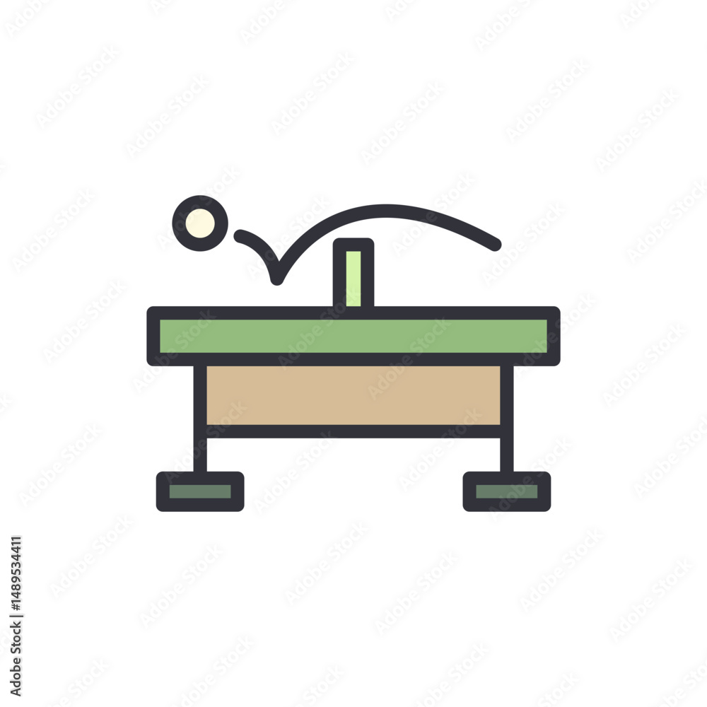 Aufkleber ping pong icon with bouncing ball isolated on transparent background