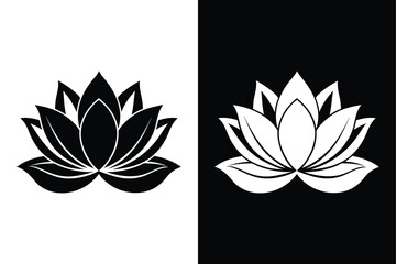Graceful Lotus Icon Silhouette Illustration for Spiritual and Modern Designs