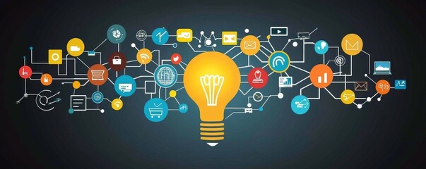 Obraz premium Visual representation of digital connections highlighting creativity and collaboration online.