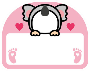 Cute Koala Costume Name Tag Template for Baby Showers or Kids Events