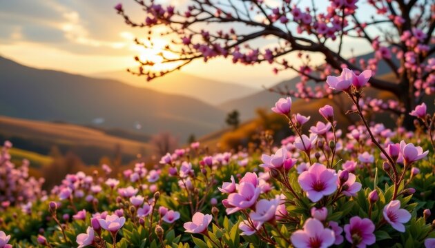 as the first rays of sunlight gently caress the blooming tung flowers, a sense of tranquility and calm washes over the countryside, creating a picturesque scene that is truly breathtaking.