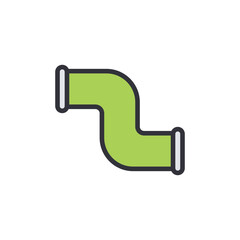 Stylized Green Pipe Section For Plumbing Or Industrial Applications