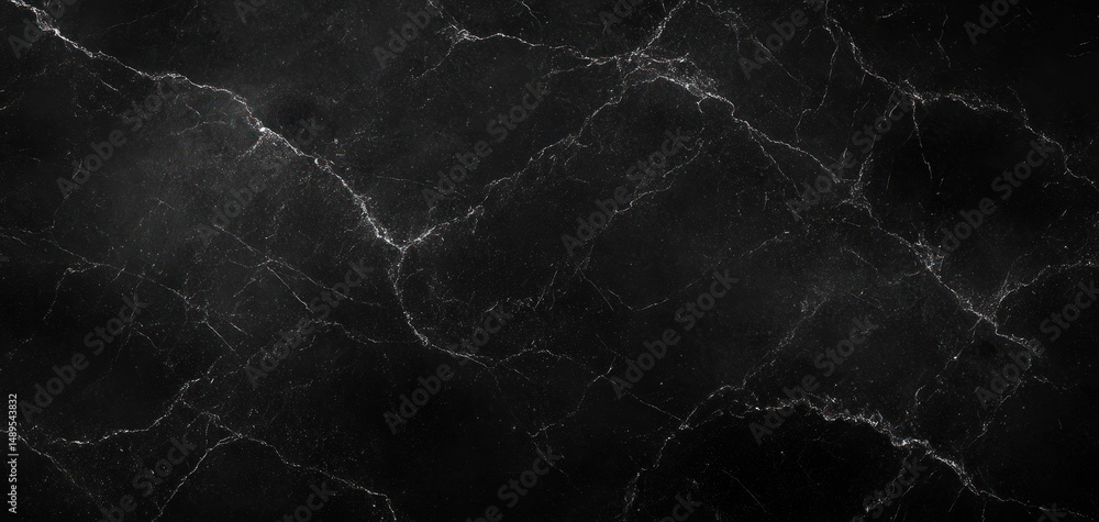 Poster dark black marble texture with white natural veins and subtle patterns creating an elegant stone sur