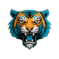 Powerful and intense digital of a ferocious tiger designed as an esports team logo or symbol