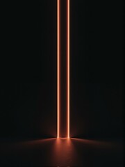 A vertical light source in an otherwise dark room.