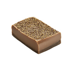 Gourmet Coffee and Caramel Swirl Soap Bar with Gold Dust Topping