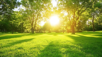 Sunlit Green Park Scene