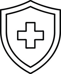 Fototapeta premium Minimalist Medical Shield with Cross - Vector Design.