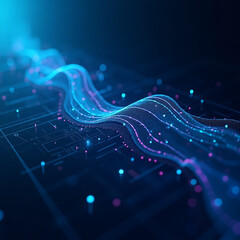 Abstract digital waveform visualization representing technology and data processing concepts