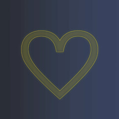 イエローハートのアイコン2_素材_正方形