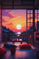 Anime style wallpaper background