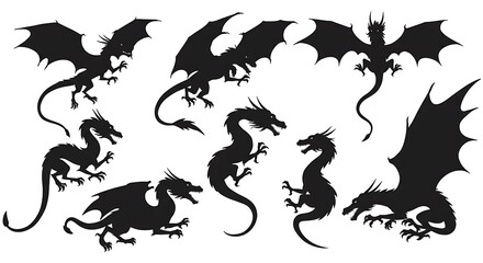 Dragon Silhouettes: A Shadowy Ballet