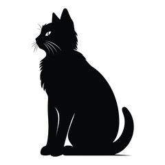 Obraz premium Cat isolated vector black silhouette