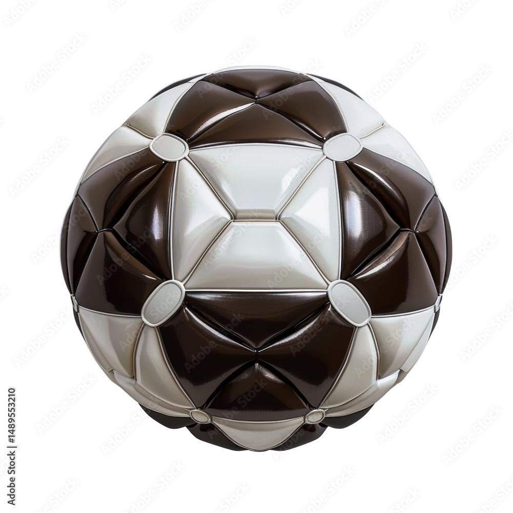 Poster abstract sphere in shiny brown and cream, geometric pattern with circular details