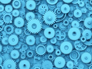 Blue Gears and Cogs Background Design for Industrial Themes