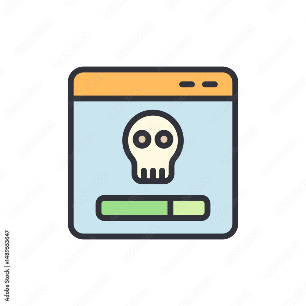 Poster malware detected on computer screen during system loading process