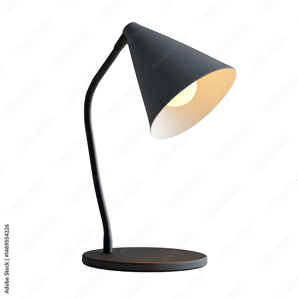 Fototapete elegant dark table lamp radiating soft illumination on a pristine background