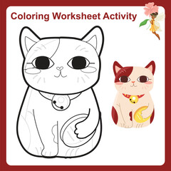 Coloring page for children. Color worksheet activity. Education about color. 