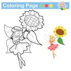 Coloring page for children. Color worksheet activity. Education about color. 