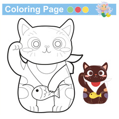 Coloring page for children. Color worksheet activity. Education about color. 