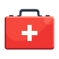 Obraz premium A bright red first aid kit for emergency needs.
