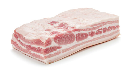 Pork Belly isolated on white background. American food