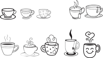 Obraz premium set of coffee cups