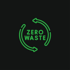 Zero waste icon logo flat vector design