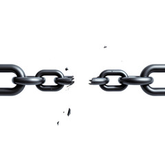 Broken chain symbolizing freedom and liberation.