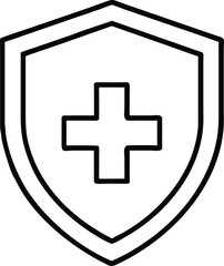 Obraz premium Minimalist Medical Shield with Cross - Vector Design.