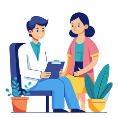 Fototapeta premium doctor and patient isolated on transparent background