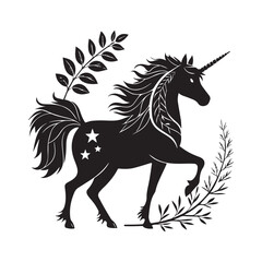unicorn silhouette vector