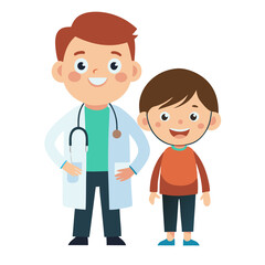 Fototapeta premium doctor and patient isolated on transparent background