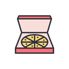 Delivered Slice Pizza Inside An Open Cardboard Box Illustration