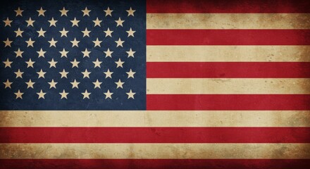 Naklejka premium Vintage American Flag Illustration Showing Pride and Heritage of The United States