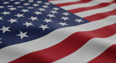 Obraz premium Waving American Flag Fabric Depicting Patriotism and National Identity
