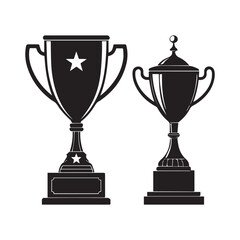 gold cup isolated on white background