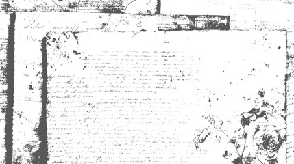 Sketch dust texture for vintage newspaper layout. Old paper grunge vector for retro backgrounds. Black and white aged appearance enhances visual.