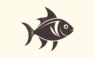 marine fish silhouette vector illustration, Decorative fish illustration, Fancy fish graphic, Ocean fish drawing