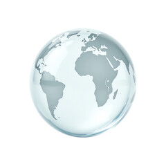 Fototapeta premium Transparent globe showcasing Earth's continents.