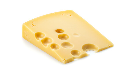 Swiss cheese isolated on white background. American food