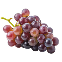 Bunch of fresh red grapes isolated on a transparent background