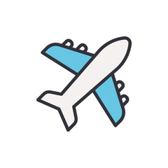 Stylized Airplane Icon Depicting Flight And Transportation Concept