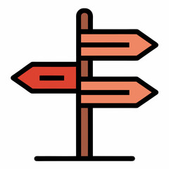 vector wooden signpost